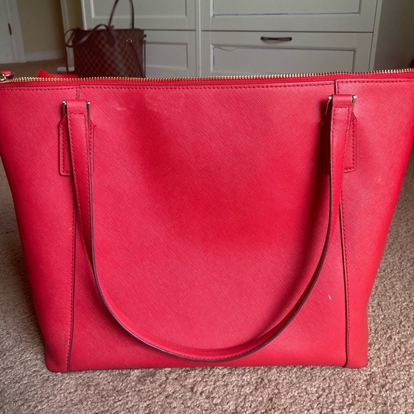 Leather Kate Spade Red Tote and Matching Wallet - Picture 2 of 11